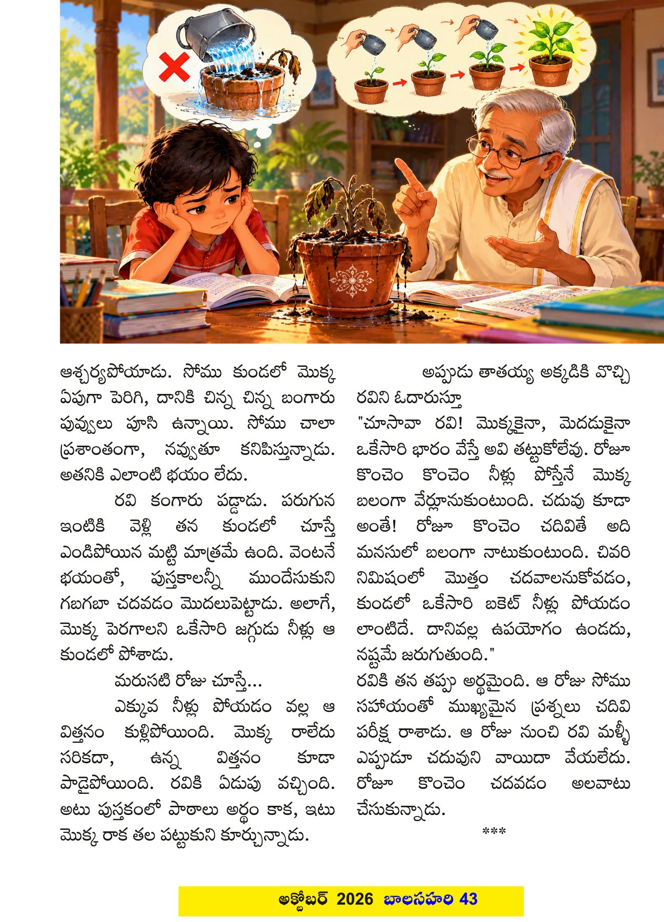 Illustration for మాయల మొక్క చెప్పిన పాఠం